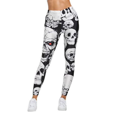 Printed Leggings with Skull - The Yoga Wear