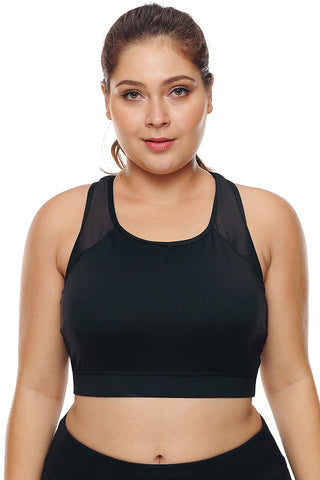 Sheer Mesh Plus Size Sports Bra -The Yoga Wear