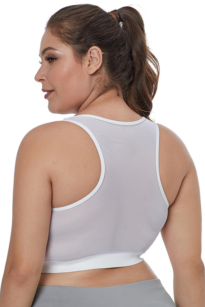 Sheer Mesh Plus Size Sports Bra,,The Yoga Wear